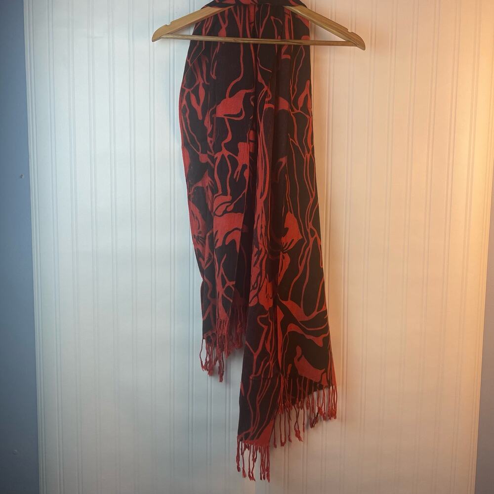 Luxury Pashmina Scarf or Shawl Black Red Womens